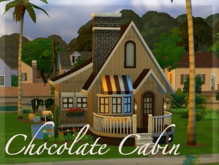 Chocolate Cabin (Starter House) by RocketJane at Mod The Sims