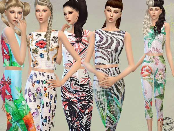Sims 4 Gym Wear Crop Top and Leggings by Fritzie.Lein at TSR
