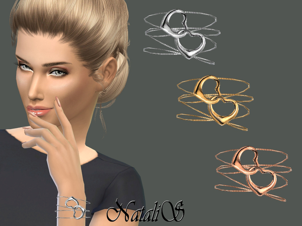 Sims 4 Double heart bracelet by NataliS at TSR