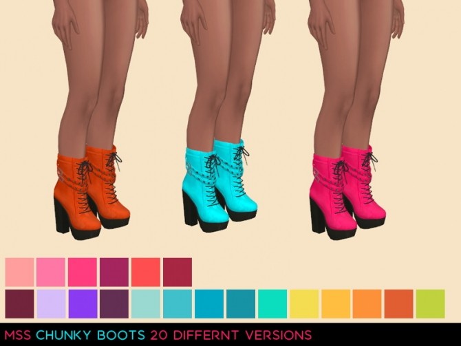 Sims 4 Chunky Boots by midnightskysims at SimsWorkshop