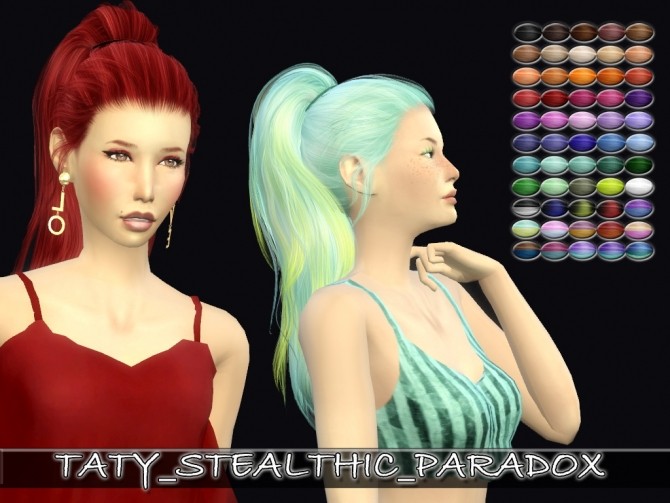Sims 4 Stealthic Paradox hair recolors by Taty86 at SimsWorkshop