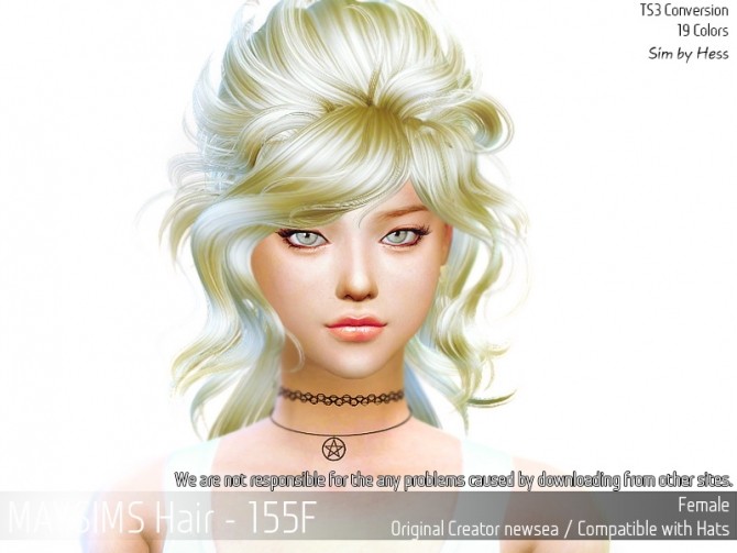 Sims 4 Hair 155 F (Newsea) at May Sims