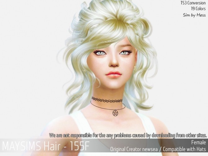Sims 4 Hair 155 F (Newsea) at May Sims