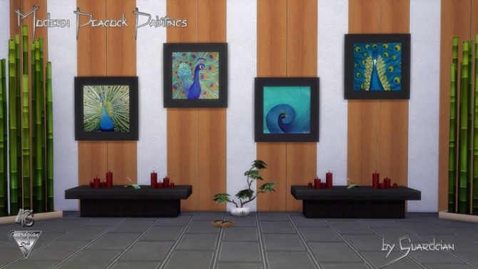 Sims 4 PEACOCKS paintings at Khany Sims