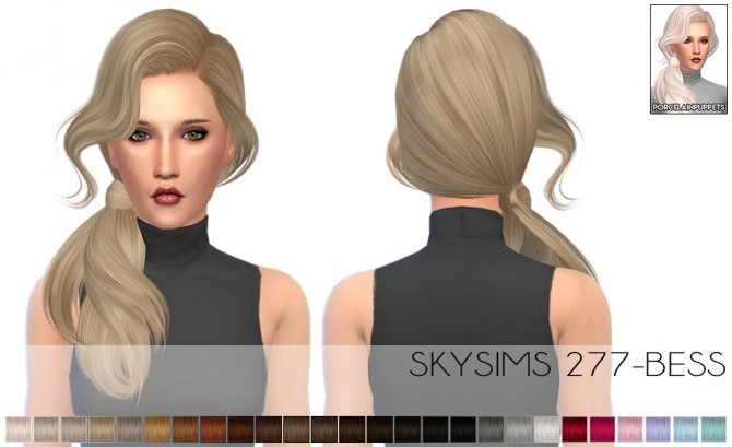 Sims 4 Skysims 277 bess + 278 hair recolors at Porcelain Warehouse