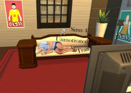 The Unmotivited Custom Trait by DrkMightyena at Mod The Sims