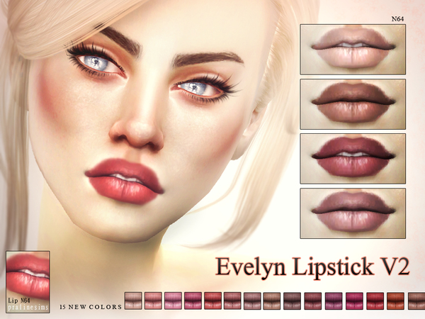 Sims 4 Evelyn Lipstick V2 N64 by Pralinesims at TSR