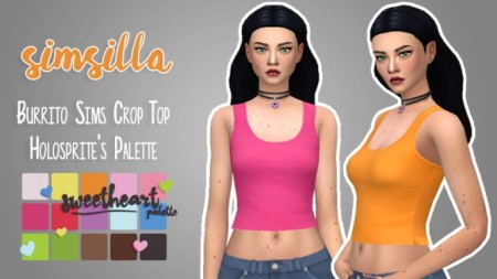 Burrito Sims Basic Crop Top Recolored by simsilla at SimsWorkshop
