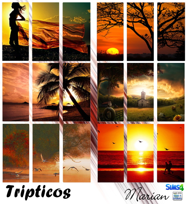 Sims 4 Sunrise triptychs at Marian Ezequiela