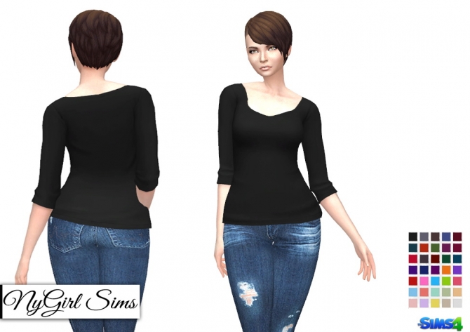 Three Quarter Sleeve Tee at NyGirl Sims » Sims 4 Updates