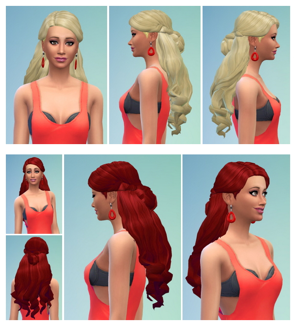 Sims 4 Halfup Thick Hair at Birksches Sims Blog