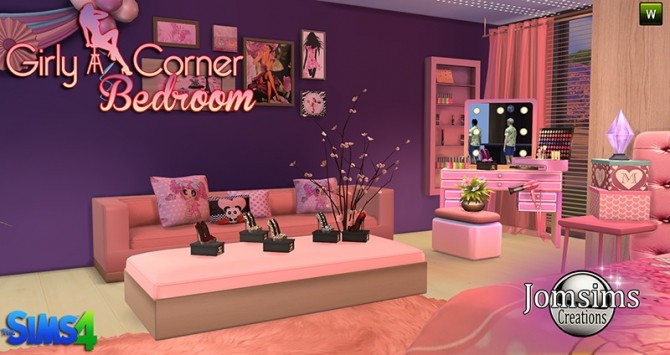Sims 4 Girly Bedroom at Jomsims Creations