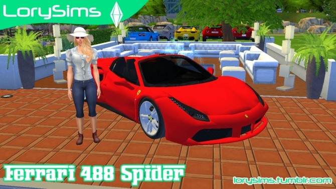 Sims 4 Ferrari 488 Spider at LorySims