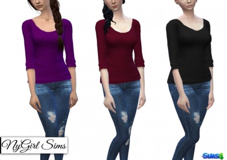 Three Quarter Sleeve Tee at NyGirl Sims » Sims 4 Updates