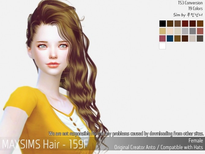 Sims 4 Hair 159F (Anto) at May Sims