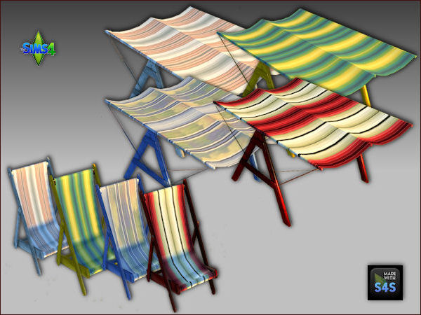 Sims 4 Beach set: chair and canopy by Mabra at Arte Della Vita