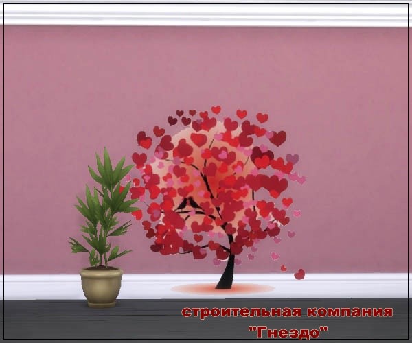 Sims 4 Trees of hearts stickers at Sims by Mulena