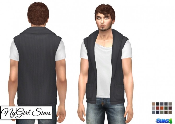 Sims 4 Sleeveless Boho Sweater with White Tee at NyGirl Sims