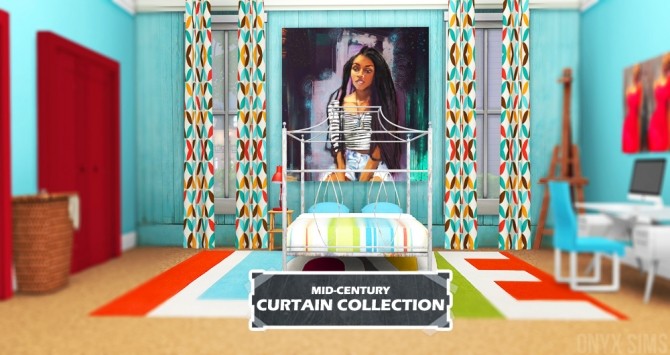 Sims 4 Mid Century Curtain Collection at Onyx Sims