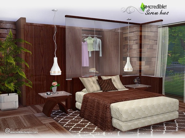 Sims 4 Serene Hues bedroom by SIMcredible at TSR