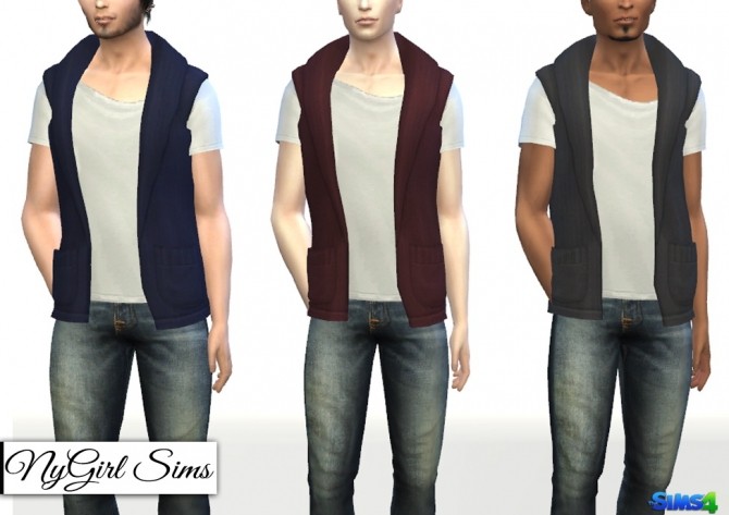 Sims 4 Sleeveless Boho Sweater with White Tee at NyGirl Sims