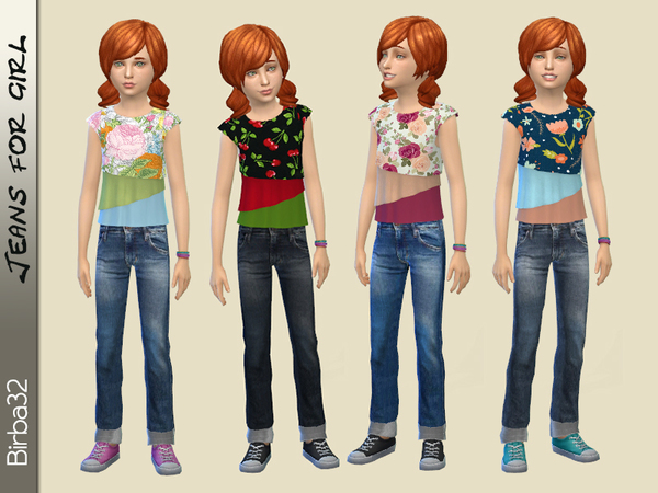 Sims 4 Little girl jeans by Birba32 at TSR