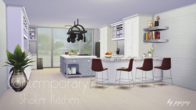 Sims 4 Contemporary Shaker Kitchen at Pyszny Design