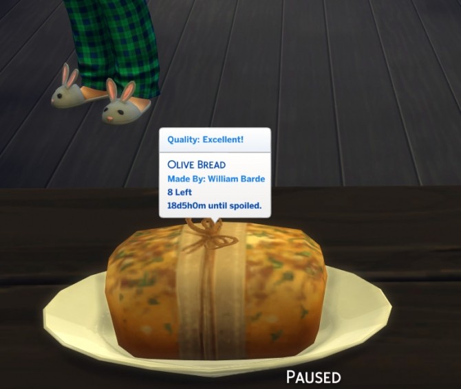 Sims 4 Olive Bread Custom Food by icemunmun at TSR
