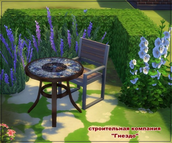 Sims 4 Mosaic 01 garden table at Sims by Mulena