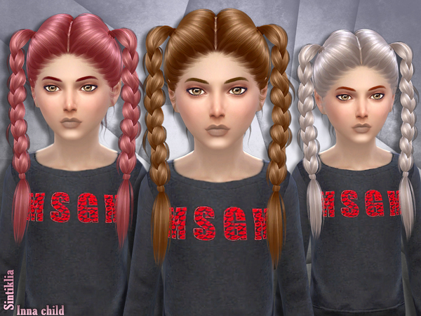 Sims 4 Inna child hair by Sintiklia at TSR