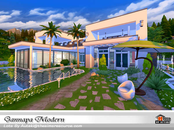 Sims 4 Gannapa Modern house by autaki at TSR