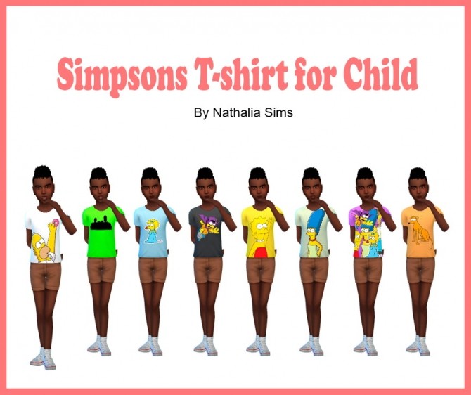Sims 4 Simpsons T shirts at Nathalia Sims