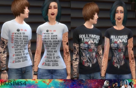 Hollywood Undead Day of the Dead and Everywhere I go T-shirts by husims4 at Mod The Sims