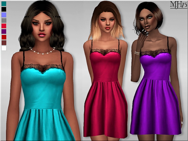Sims 4 Silk And Lace Dress at Sims Addictions