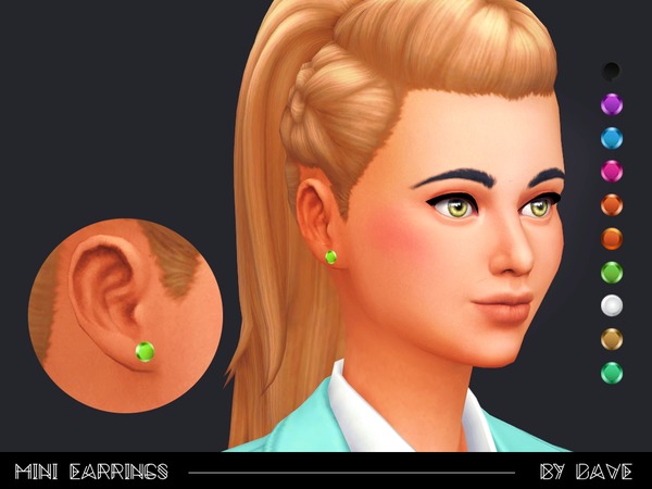 Sims 4 Mini Earrings by doumeki at TSR