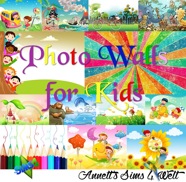 Sims 4 Photo Walls for Kids at Annett’s Sims 4 Welt