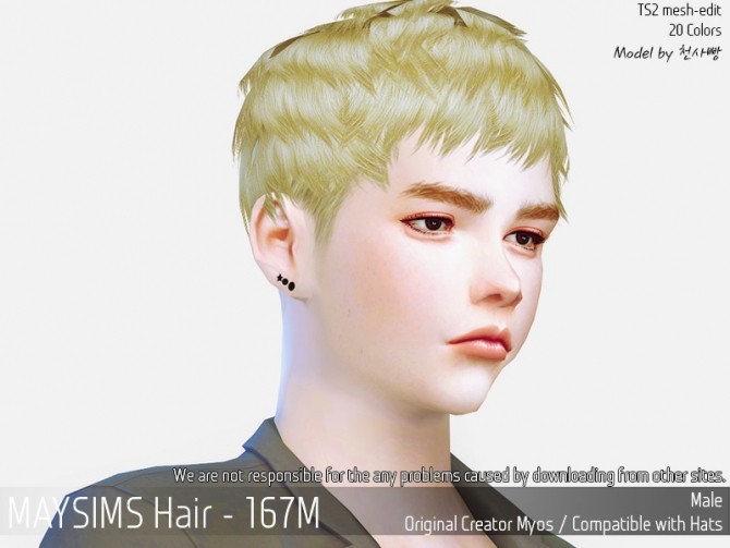 Sims 4 Hair 167M (Myos) at May Sims