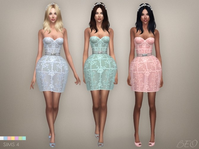 Sims 4 Amour en cage dress at BEO Creations