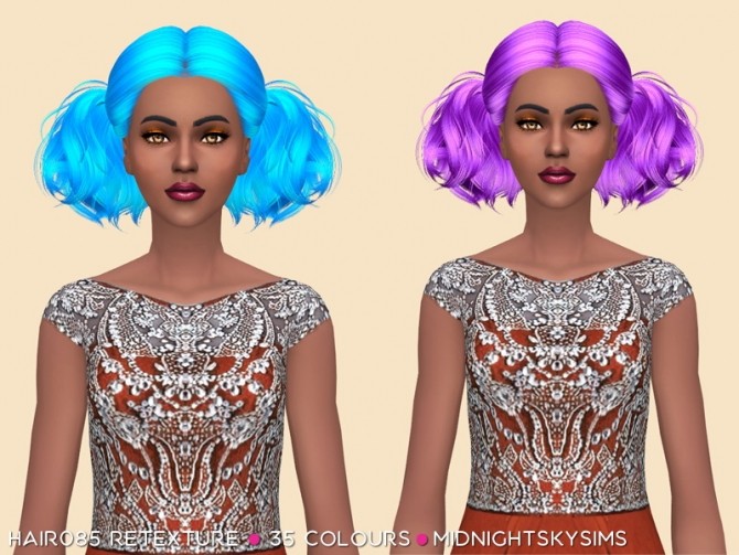 Sims 4 Hair 085 Retexture by midnightskysims at SimsWorkshop