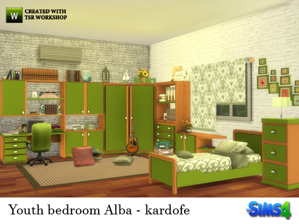 Sims 4 Youth bedroom Alba by kardofe at TSR