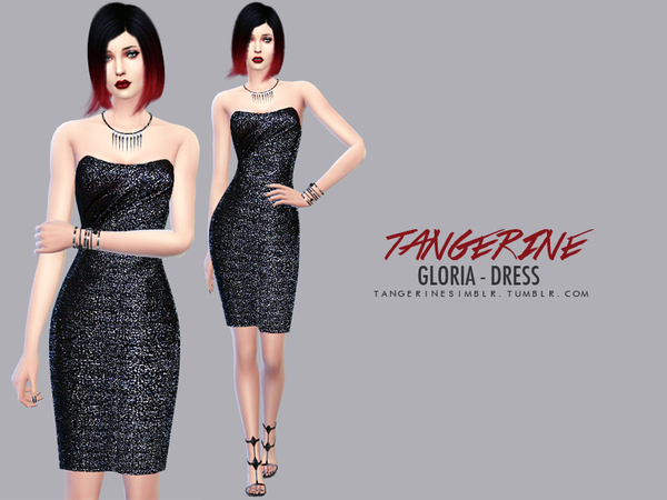 Sims 4 Gloria dress by tangerinesimblr at TSR