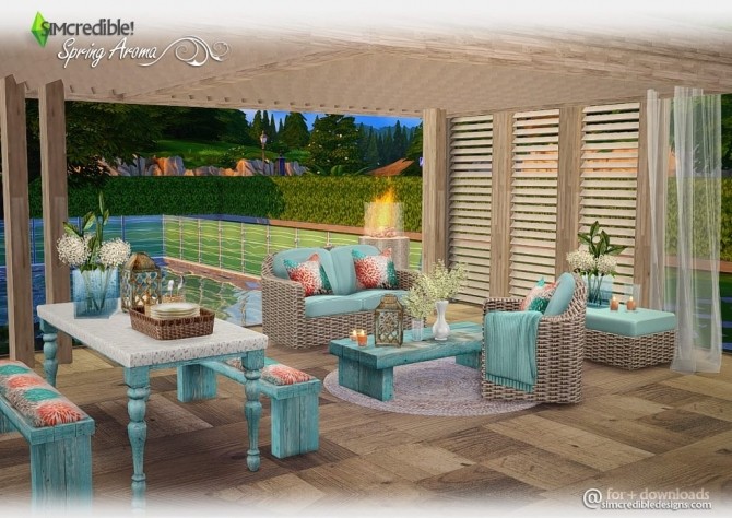 Sims 4 Spring Aroma patio at SIMcredible! Designs 4