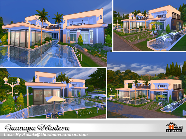 Sims 4 Gannapa Modern house by autaki at TSR