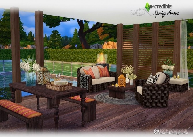 Sims 4 Spring Aroma patio at SIMcredible! Designs 4