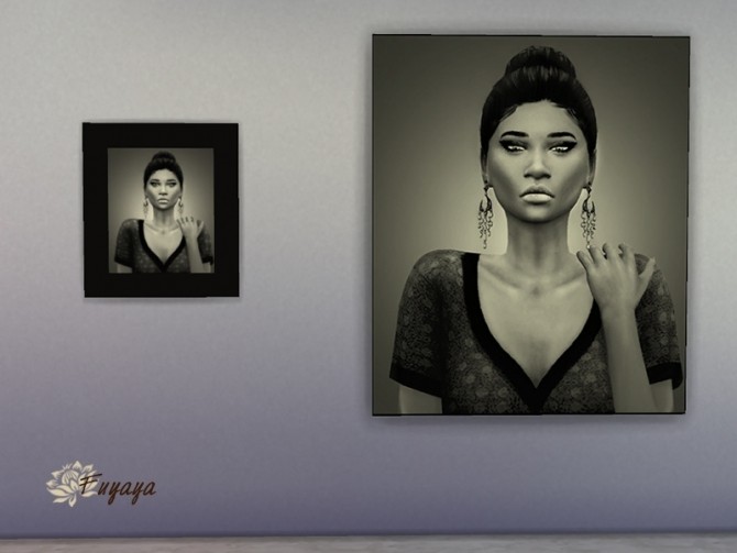 Sims 4 Female portrait in black & white by Fuyaya at Sims Artists