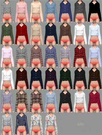 Tucked In Button-Up Shirt Open Neck at Marigold » Sims 4 Updates