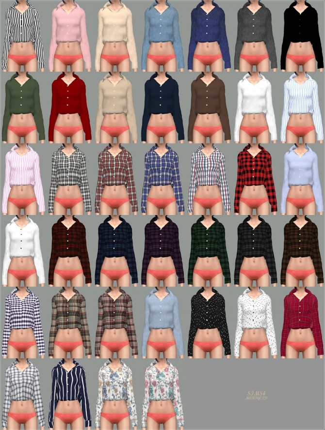 Tucked In Button-Up Shirt Open Neck at Marigold » Sims 4 Updates