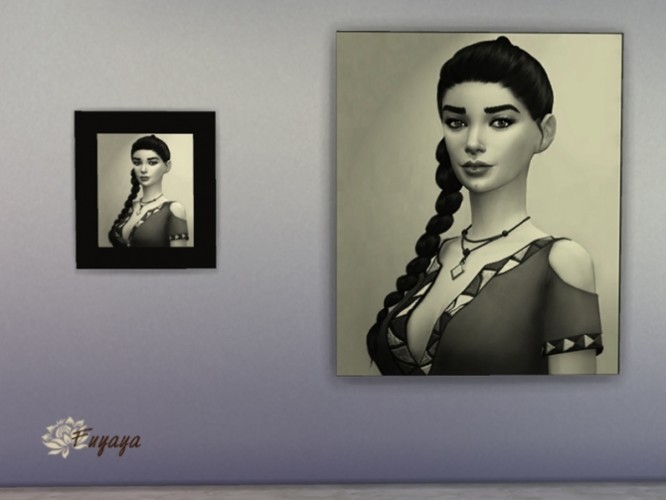 Female portrait in black & white by Fuyaya at Sims Artists » Sims 4 Updates