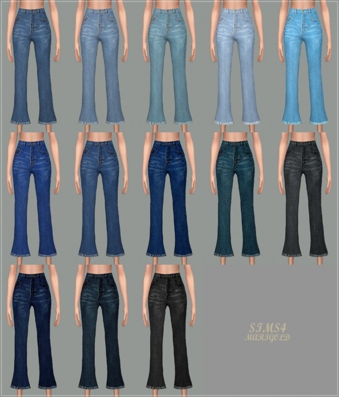 Sims 4 Cropped Flare Jeans at Marigold