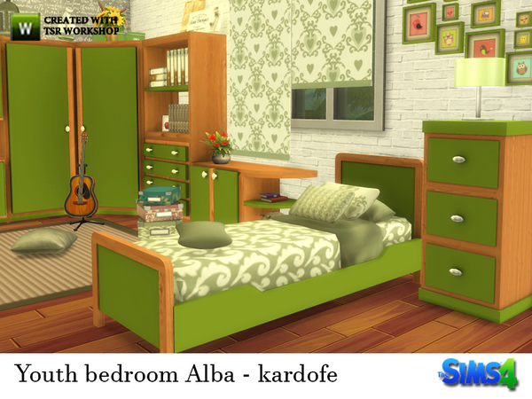 Sims 4 Youth bedroom Alba by kardofe at TSR